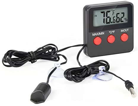 KOMBIUDA Termometro Igrometro Per e Incubatrici Misuratore e Umidità Batteria Display Lcd Facile Installare Adatto Per e Domestici