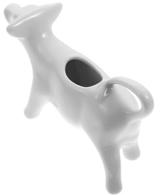 Jarra de cerámica blanca - Jarra de leche pequeña con forma de con forma de | Cerámica resistente al calor con forma de Creamer Pitcher, para leche, Salsas, Tarro de