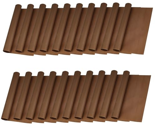 Aramanara Lot de 20 feuilles de téflon lavables pour presse à chaud, 30 x 40 cm, réutilisables, pour fond de four, anti-adhésives, résistantes à la chaleur, pour barbecue, pain, biscuits, viande