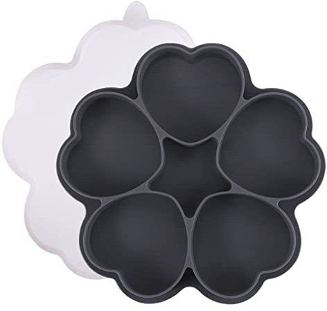 JUNNASALIKER Moldes de silicona antiadherentes con 5 cavidades para hornear pan, panecillos, hamburguesas