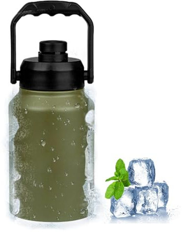 Seau à Glace avec Couvercle - Cruche Isotherme 2L avec Poignée - pour Voyage Pique-Nique Plage Jardin Cuisine