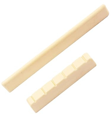 TOYANDONA Ersatz Gitarrenbrücken Sattel und Nut für Klassische Gitarre Gelb Gitarrenzubehör Verbesserung von Spielbarkeit und Passend für Verschiedene Modelle Einfach Zuzuschneiden