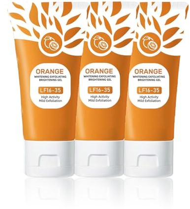 Natürliches Orange Peeling Gel,Orange Brightening Exfoliating Peeling Gel für Damen, Oranges Gesicht Reinigung Peelings,Tiefenreinigendes Gesichtspeeling Mit Orangenextrakt,Porenreinigung (3PC, 50ML)