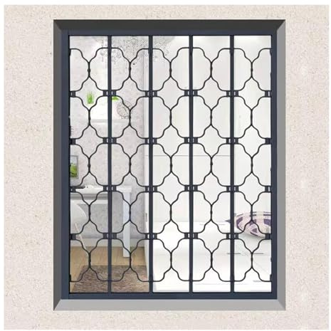 XILYZMO Aluminiumlegierung Einbruchschutz Fenster-Sicherheitsgitter Außenbereich Mit Diebstahlsicherung Faltbares Schutzgitter Push-Pull Unsichtbares Schiebepaneel(50x80cm)