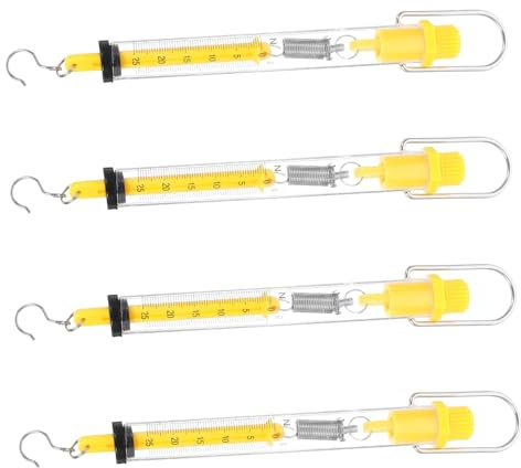 CIYODO Dinamometro a Molla Tubolare 2,5 Kg Gancio, Misuratore Di Forza Newton Set 4 Pezzi Per Esperimenti Di Fisica e Lezioni Scolastiche, Resistente in Plastica Per Uso Didattico e Pratico