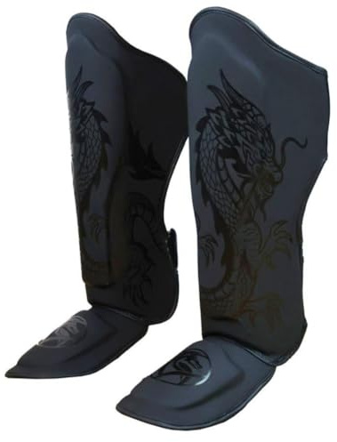 Dragondo 40710-P Schienbeinschützer - Professioneller Schienbein- und Spannschutz für Kickboxen, Muay Thai, MMA & Kampfsport - Stoßdämpfende Polsterung, Ergonomisches Design