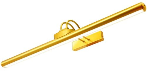LED Bildbeleuchtung Kabellos Innen, Aufgeladenes Akku-Kunstleuchten mit Fernbedienung, Dimmbare Magnet Touch Lichtleiste Wandlampe, Bildbelicht für Schreibtisch Wand Spiegel, (Golden 1 Stück)