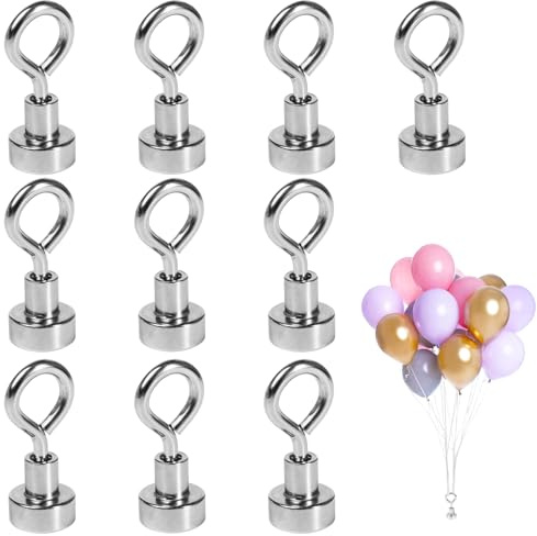 10 unidades de pesas para globos de helio, peso magnético de 12 mm, soporte magnético para globos de helio reutilizable, soporte para globos de aire para bodas, cumpleaños, Navidad