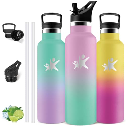 Borraccia Termica, Borraccia 1 litro Termica, Borracce Termiche | Borracce Termiche senza Perdite- Mantiene Caldo per 12 Ore/Freddo 24 Ore, Borracce Acciaio Inox per Sport, Adultoa, Fitness