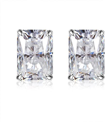 925 Sterling Silver Cut 2CT färgglada Moissanite diamantörhängen för män kvinnor