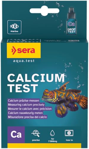 sera Calcium Test 15ml |Misurazione Precisa del Livello di Calcio per Coralli e Invertebrati | Regolazione Ottimale della Crescita dei Coralli | Kit con Cuvetta, Siringa e Cucchiaino Dosatore