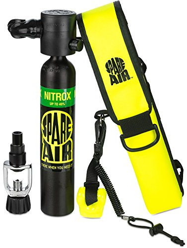 Spare Air Mini Scuba Tank – 3,0 cu ft Nitrox Sauerstoff Tauchzylinder – Kleine Notfall-Backup-Tauchausrüstung mit Holster, Leine und Nachfülladapter