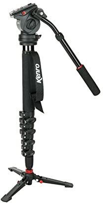 Kenro Standard Carbon Fibre Travel Video Monopod Kit for DSLR Camcorder with Carry Case for Videography - KENVT101C