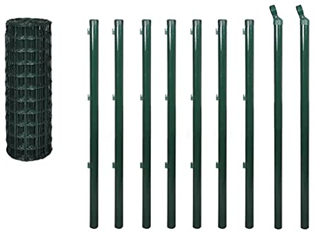 Gitterzaun-Satz Gitterzaun Zaun Zaunset Gartenzaun Maschendraht Metallzaun Zaunsatz 10 x 1,0m