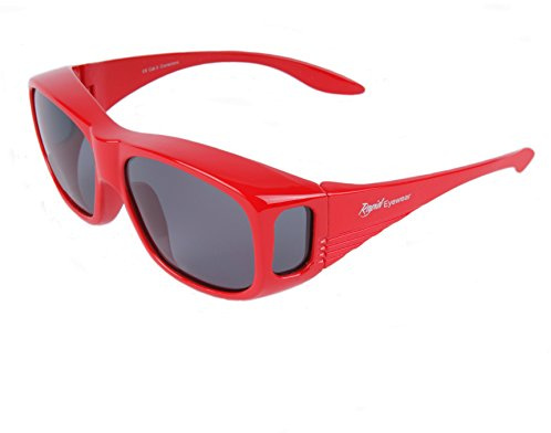 Polarisiert über Brille Rot Sonnenbrille, über Brille für Fahren, Laufen, Radfahren etc..
