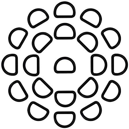 Trimming Shop 20pcs 20mm Plastic D Rings Semi-Circular D Ring Buckle Clips Fastening Adjustable Webbing Strap for Purse, Keychains, Repairing Bags, Pet Collars, DIY Projects, Arts and Crafts