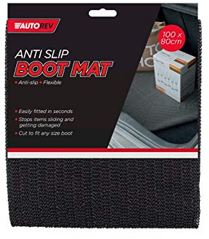 Anti-Slip Black Rubber Boot Mat (100 cm x 80 cm) 1 Piece - Flexible & Perfect Fit for Car Boots