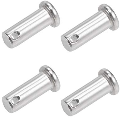 sourcing map 4 Stück Steckbolzen Gabelkopfstifte Gelenkstift Einloch Splintstift Flachekopf 10 mm x 25mm Edelstahl 304