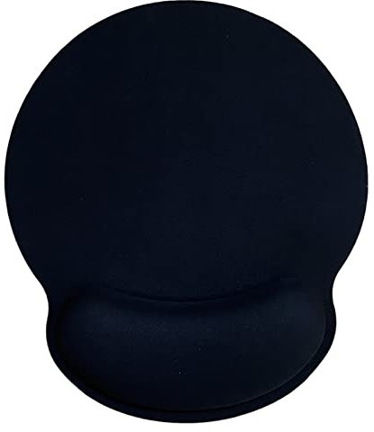 Jahosin Tappetino per mouse con supporto per il polso, ergonomico in memory foam, base in gomma antiscivolo per computer e ufficio Wristblack