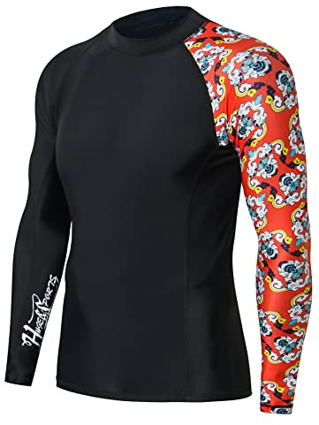 HUGE SPORTS - Maglia Rashguard da uomo a maniche lunghe, Rash Guard, per tutte le attività all'aperto, surf, nuoto, api, XL