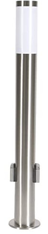 Wegeleuchte Edelstahl103209 E27, m. 2 Steckdosen Höhe 80cm