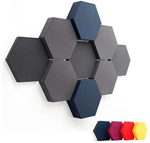FENNEXT ® Velvet Mousse Acoustique - Panneaux décoratifs de Mousse anti réverbération pour jeux, studio YouTube, bureau - 9x 3D Panneaux muraux DEEPBLUE DARK