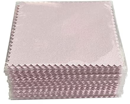 Haobase 50 paños de limpieza para joyas para plata de ley, oro y platino (rosa)