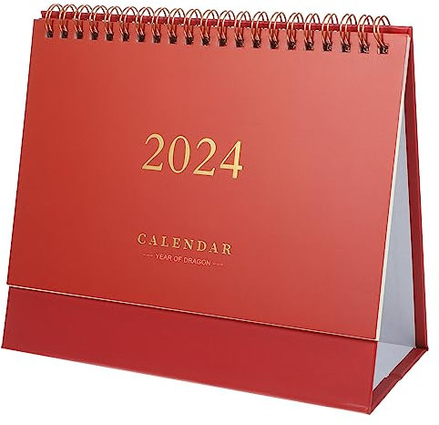 TOYANDONA Tischkalender 2023–2024 Aufklappbarer Monatlicher Tischkalender (7 5 X 6 4) Von Juli 2023 Bis Dezember 2024 Stehender Für Das Akademische Jahr Mit Weinroter