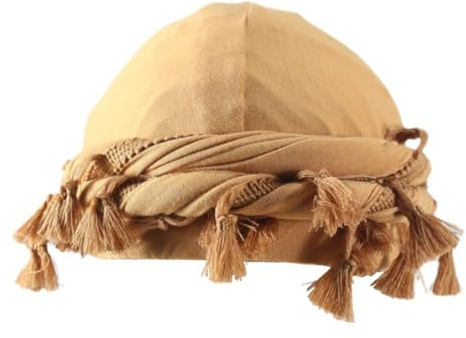 HIQIU Vintage Turban Durag herr, satin fodrad stretch huvud halsduk, twist turban durag huvudduk huvudbonad hatt, Jorddiggula, 58/60 cm