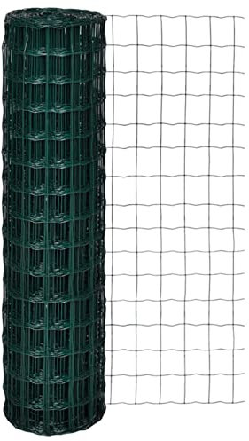 Homgoday Europäischer Zaun aus Stahl, 25 x 1,5 m, grün, Tor für den Außenbereich, Gartentor, Staketenzaun, Barriere für Cortilev u