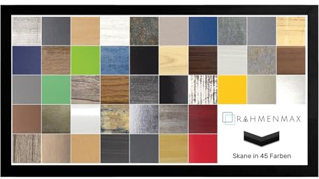 RahmenMax Skane Bilderrahmen Posterrahmen Puzzlerahmen 30x90 cm Schwarz matt 90x30 cm mit weisser Rückwand und klarem Acrylglas