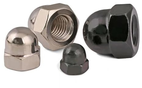 M3 M4 M5 M6 M8 M10 M12, vernickelte Eichelkappe, Hutmuttern, Kappe aus Kohlenstoffstahl, Eichel-Sechskant-Hutmutter, Dekoration, Schwarz(Black Zinc,M5-10pcs)