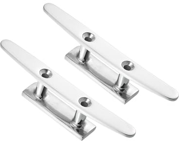 Motoforti 2pcs 6 Stainless Steel Flagpole Cleat Hook Boat Deck Rope Cleats | 6 150mm, Stainless Steel, Universal for Marine Boat Ship, Boat Flagpole Cleat Hook Deck Cleats Rope Cleat Handle