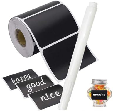 Lot de 120 Étiquettes Pour Tableau Noir Avec Marqueur Effaçable - Autocollants Imperméables Pour Conteneurs à Craie à Décoller et Coller