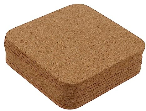 OKUMEYR 10piezas Posavasos De Corcho Cuadrados para Té Aislamiento Térmico Accesorios para Hogar y Oficina