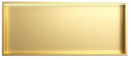 Wandnische für Dusche aus Edelstahl mit LED-Licht, eingebettete Duschnische, Einzelregal, Lagerraumregal, Aussparung für Heimwerkerarbeiten (Gold, 72 x 32 x 12,5 cm)