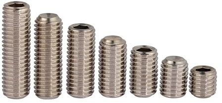 Haroar 30 Stück/50 Stück M3 x 2 mm ~ 20 mm SUS304 Edelstahl-Innensechskant-Stellschrauben mit Cup-Point-Kopflosen Schrauben Madenschrauben(50Pcs M3x8)