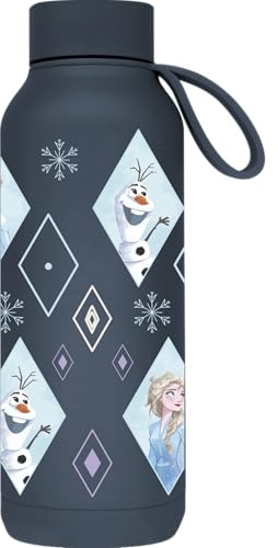 QUOKKA SOLID X DISNEY | BOTELLA TÉRMICA DE ACERO INOXIDABLE DOBLE PARED CON COLGADOR | FROZEN DIAMOND