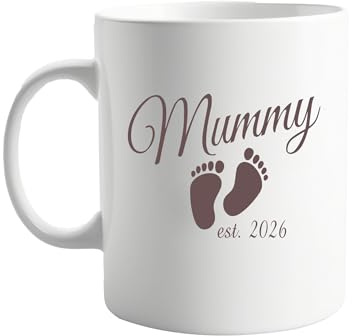signkitsuk Mummy est. 2026 11oz Ceramic Mug – New Mum Gift, Pregnancy Announcement Present, Baby Shower, for First-Time Mums, Cute Keepsake Coffee Cup for Expecting Mothers