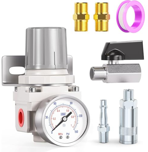 TAILONZ AR2000 1/4 BSP Pressure Regulator 0-1 MPA | Adjustable 0-1 MPA Pressure Control, For Compressed Air Systems.