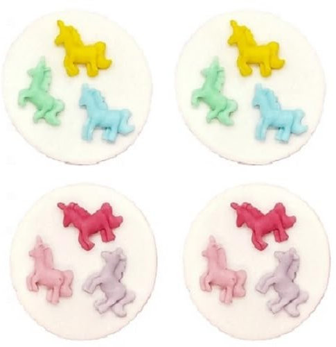 6pcs Unicorn Edible Fondant Cupcake Toppers