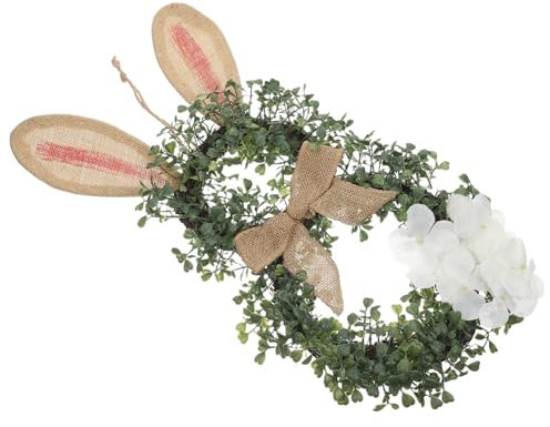 Gatuida Künstlicher Ostertürkranz Mit Hasen-Design Großer Kranz Für Haustür Frühlingstürdeko Innenkranz Aus Hochwertigem Material Dekoratives Accessoire Für Zimmer