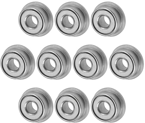 M METERXITY 10 Pcs Cuscinetti A Sfere Con Flangia F682ZZ 2 X 5 X 2.3mm | Acciaio Cromato GCr15, Per Carriole/Stampanti/Fax/Utensili Elettrici, Doppio Scudo Metallico