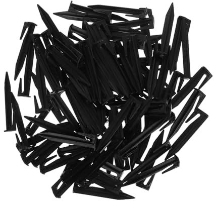 VANZACK 100 Piquets Robustes en Plastique PP pour Tente et Bâche, Installation Facile, Couleur Noire, pour Camping et Activités de Plein Air