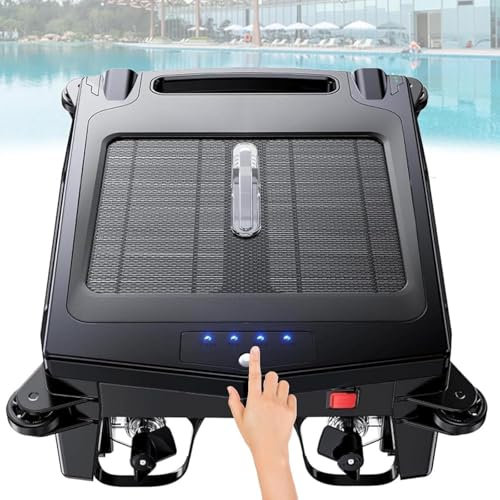 menglanchang Skimmer Solar para Piscinas,Limpieza 24/7,Robot Limpiafondos con AplicacióN De ActualizacióN, Skimmer Solar InaláMbrico,Carga Dual RáPida, CajóN Recolector De Residuos 4,1l.