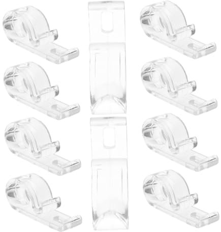 HYTROVE 10pcs Roller Fixing Clips for Curtain Chains Pom Safety Window Blind Cord Guides for Roller Blinds Roman Vertical Curtains Easy to Install and Sturdy Design