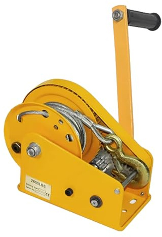 Cabrestante manual de alto rendimiento de 1100 kg, 30 m, cable de autobloqueo ideal para remolcar y levantar barcos, embarcaciones y equipos de césped, y fiable.