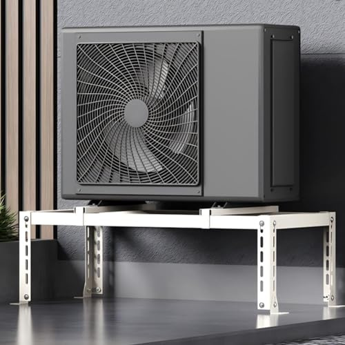 Générique Support de climatiseur Robuste, Mini-Split au Sol pour systèmes de Pompe à Chaleur, Cadre en Acier galvanisé, Blanc, 900 x 300 x 500 mm - Solution d'installation de climatisation Durable