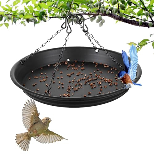 Vassoi per mangiatoie per uccelli, spaziosa stazione di alimentazione piatta, per giardino, cortile, scoiattoli, per cortile, cortile, patio, balcone, ramo del prato