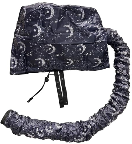 wkao Haartrocknerhaube mit Sternenhimmel-Druck, Polyester-Diffusor mit Warmluft-Design, Kordelzug, tragbar, mit Reißverschlusstasche
